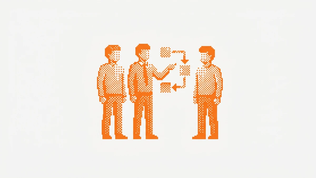 Abstract visual representing platform and people working in a loop